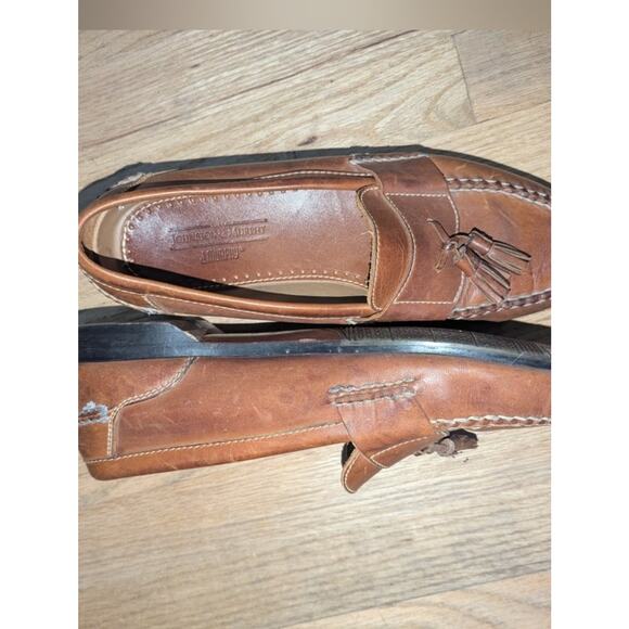 Johnston & Murphy Mens Tassel Loafers Brown Leather Moc Toe Slip On Dress Shoes main image 5
